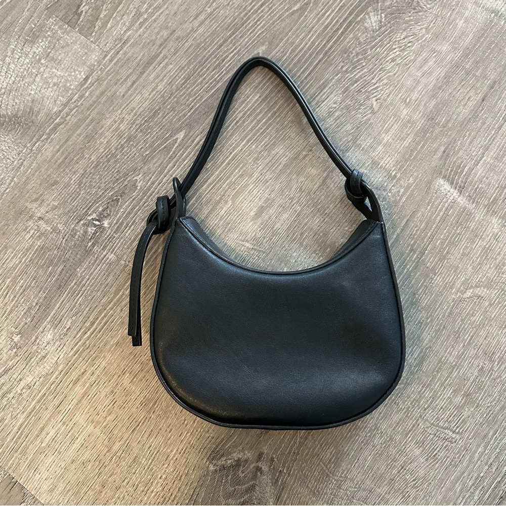 Reformation Mini Rosetta Shoulder Bag black genuine leather. Never worn